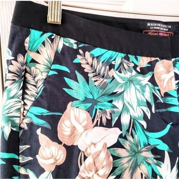 Scotch & Soda Maison Tropical Print Cigarette Crop Pants Size 2 - Picture 5 of 6